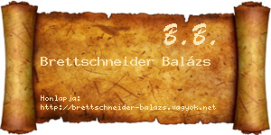 Brettschneider Balázs névjegykártya